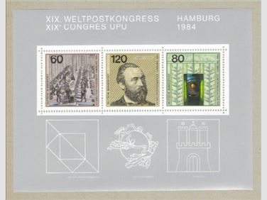 Abbildung: Briefmarkenblock BRD Nr. 19 - Weltkongress Hamburg