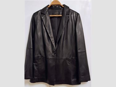 Abbildung: Damen Leder Blazer Schwarz Comma neuwertig 44